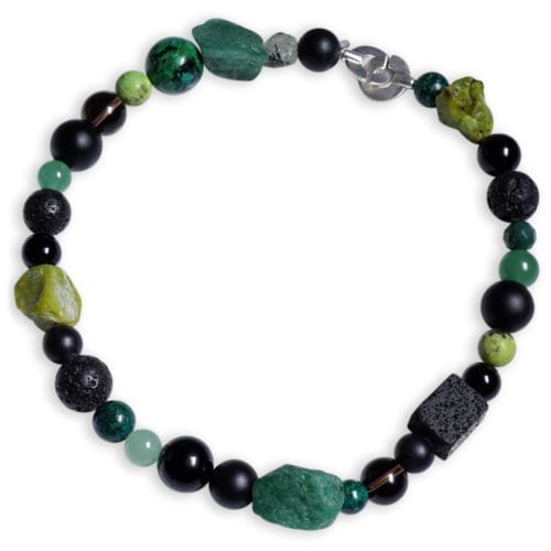 Aventurin Halskæde i grønne og sorte sten - spirituel smykke